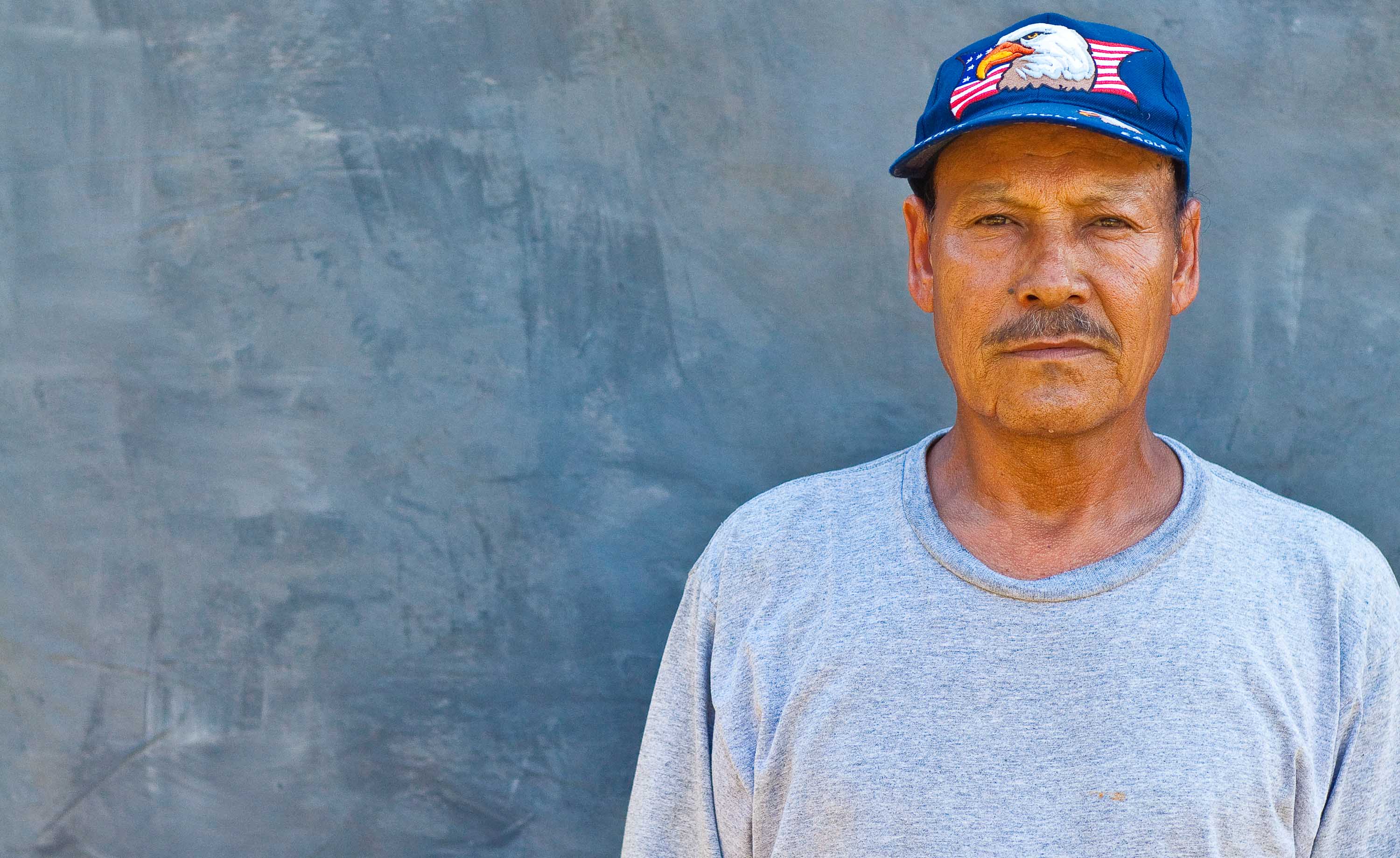Portrait series of working people  at the workplace, a farm worker near Seattle 